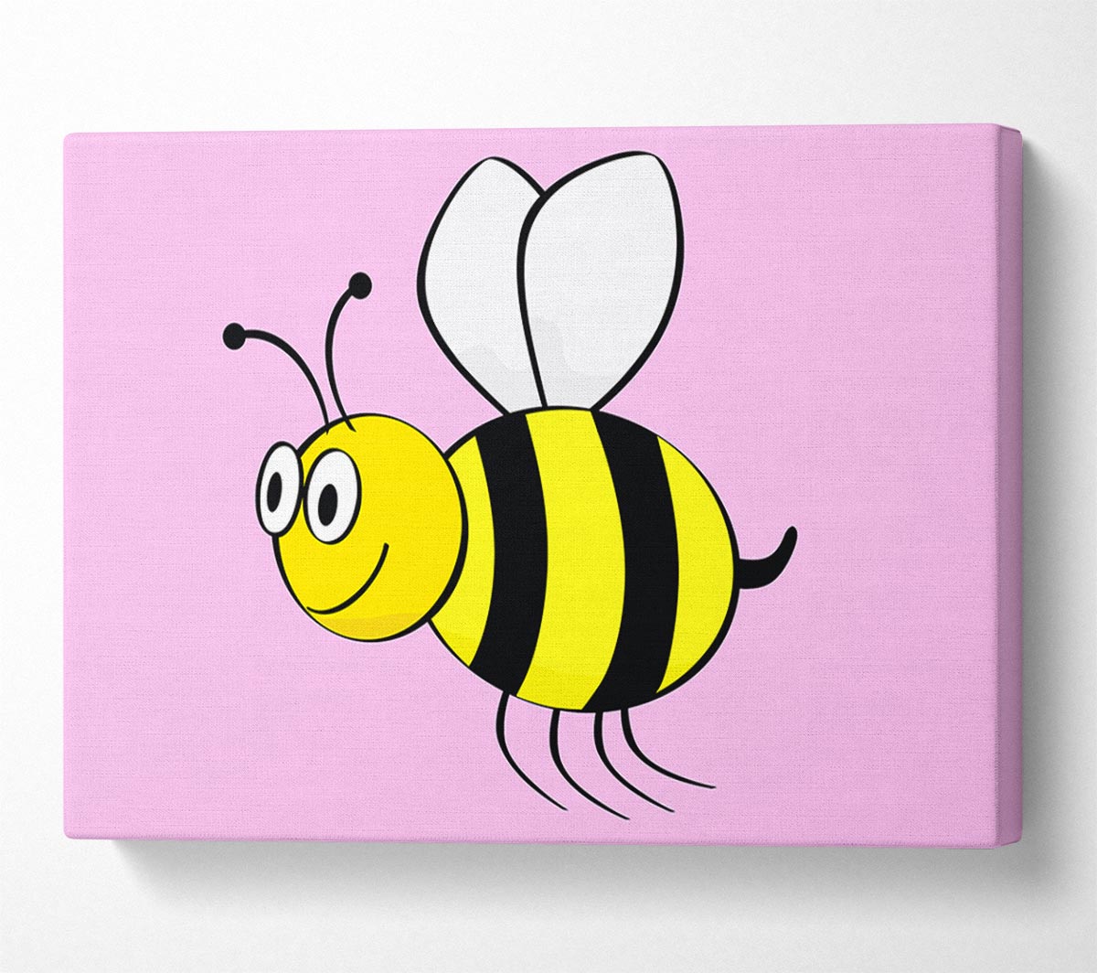 Buzzing Bee Pink Canvas Wall Art