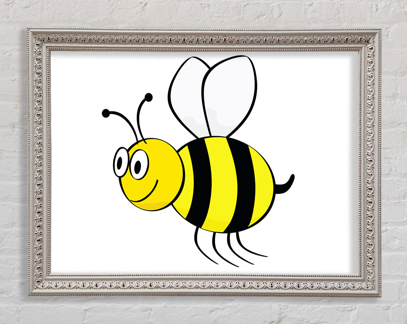 Buzzing Bee White Framed Wall Art