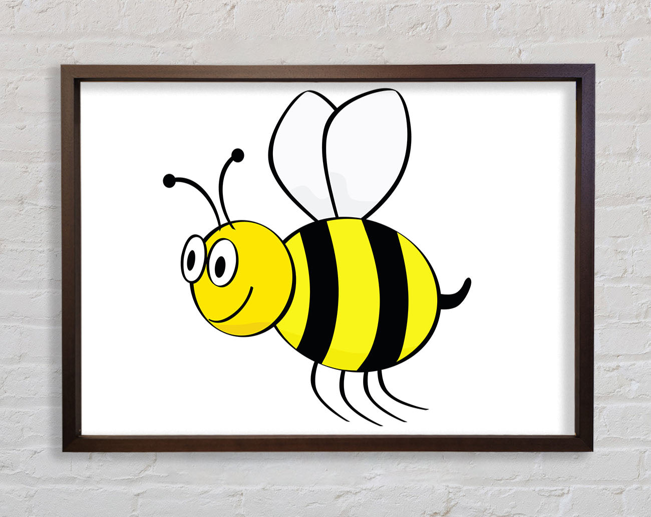 Buzzing Bee White Framed Wall Art