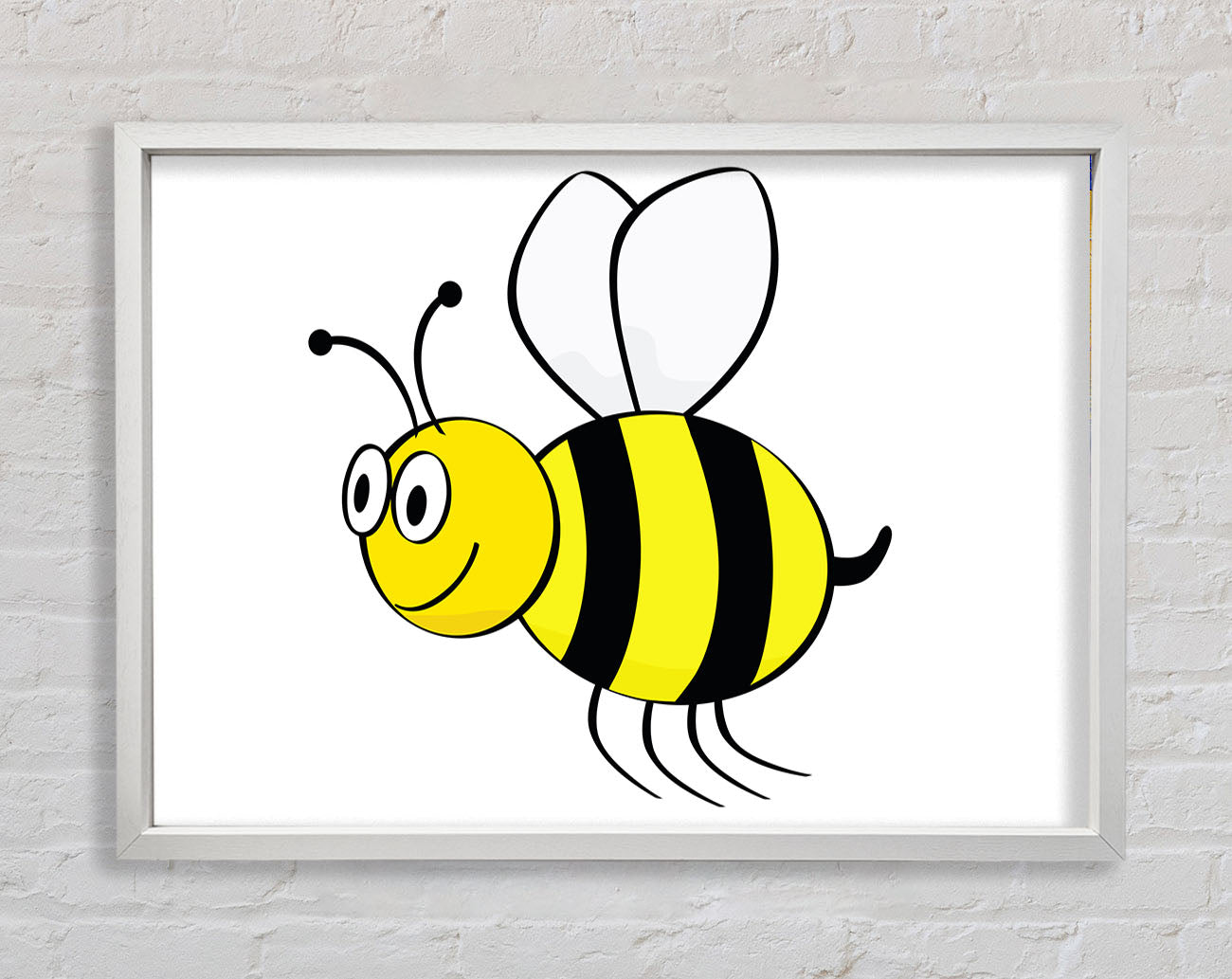 Buzzing Bee White Framed Wall Art