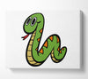 Cartoon Snake White Canvas Wall Art