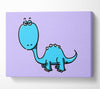 Dinosaur Not Impressed Lilac Canvas Wall Art