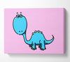 Dinosaur Not Impressed Pink Canvas Wall Art