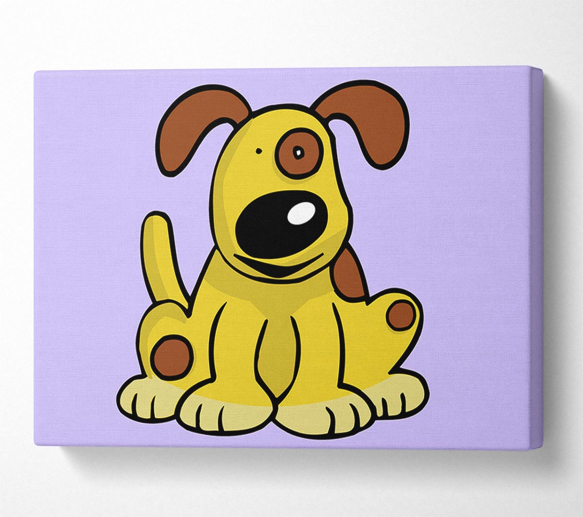 Dog Cartoon Tail Lilac Canvas Wall Art