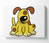 Dog Cartoon Tail White Canvas Wall Art