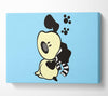 Dog Paw Print Scarf Baby Blue Canvas Wall Art