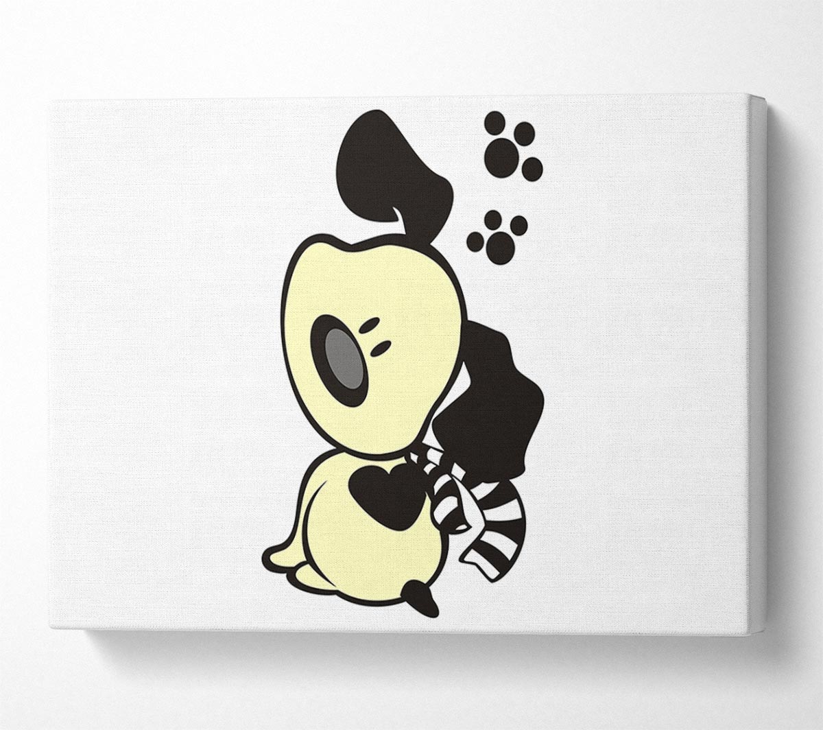 Dog Paw Print Scarf White Canvas Wall Art