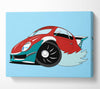 Fast Racecar Baby Blue Canvas Wall Art