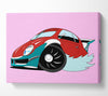 Fast Racecar Pink Canvas Wall Art