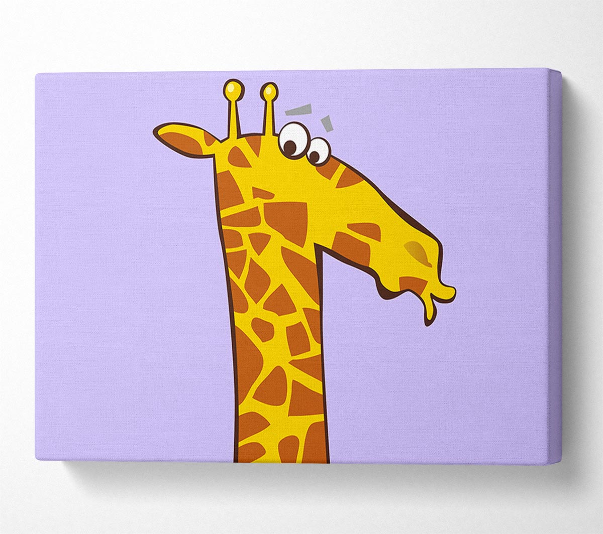 Funny Confused Zebra Lilac Canvas Wall Art