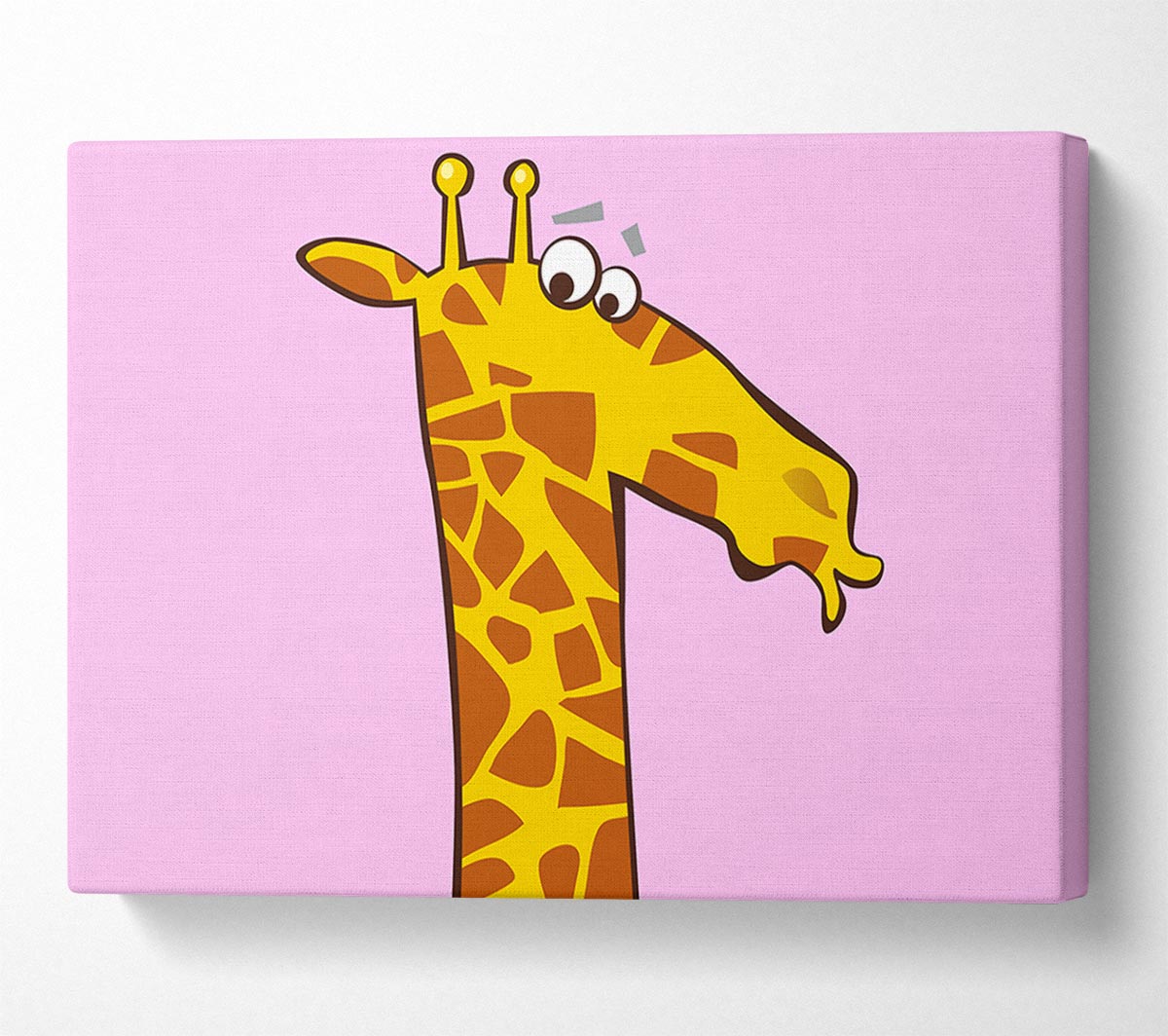 Funny Confused Zebra Pink Canvas Wall Art
