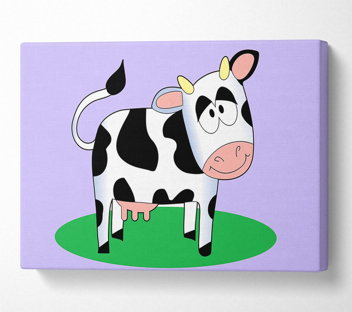 Happy Cow Lilac Canvas Wall Art