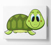 Happy Turtle White Canvas Wall Art