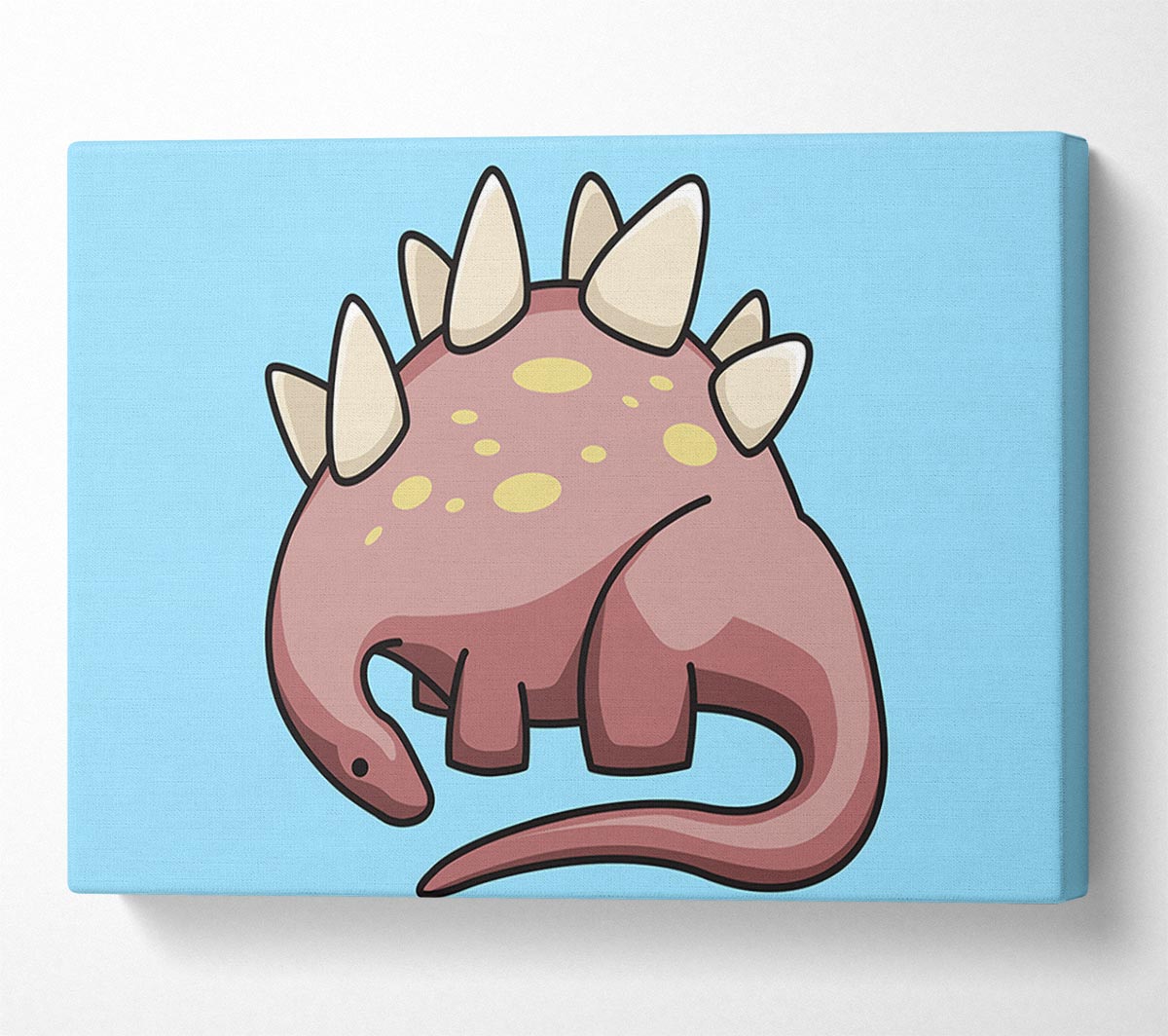 Herbivore Dinosaur Baby Blue Canvas Wall Art