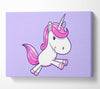 Leaping Unicorn Lilac Canvas Wall Art