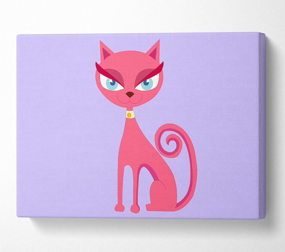 Posh Cat Lilac Canvas Wall Art