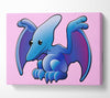 Pterodactyl Dinosaur Pink Canvas Wall Art