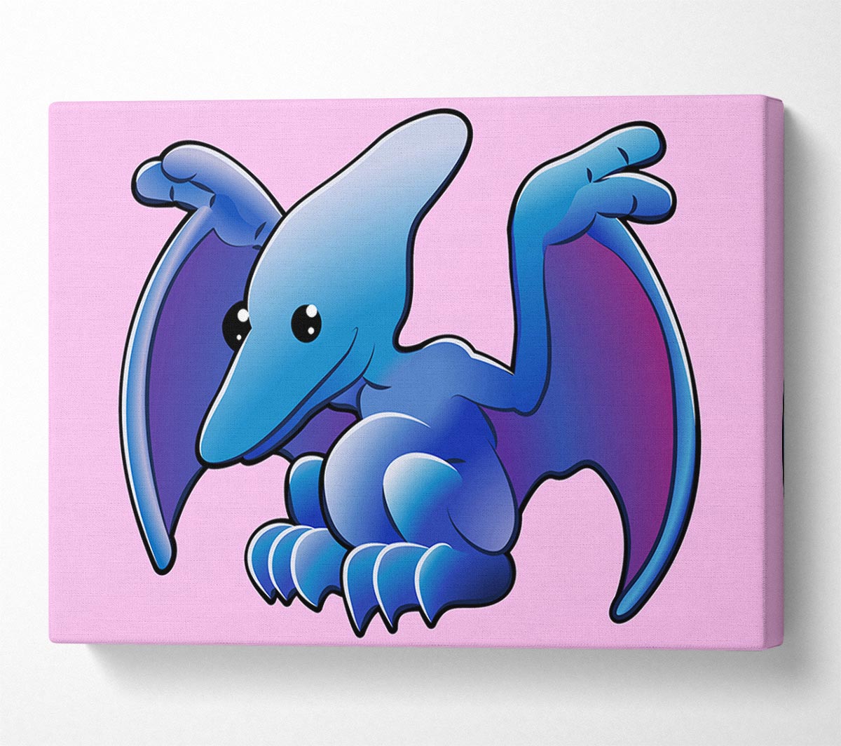 Pterodactyl Dinosaur Pink Canvas Wall Art