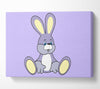 Rabbit Sitting Down Lilac Canvas Wall Art