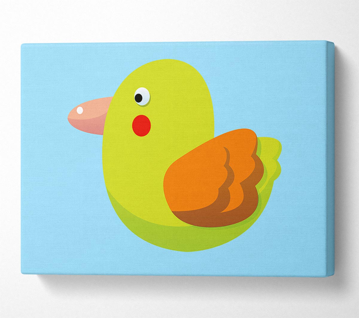 Red Spot Bird Baby Blue Canvas Wall Art