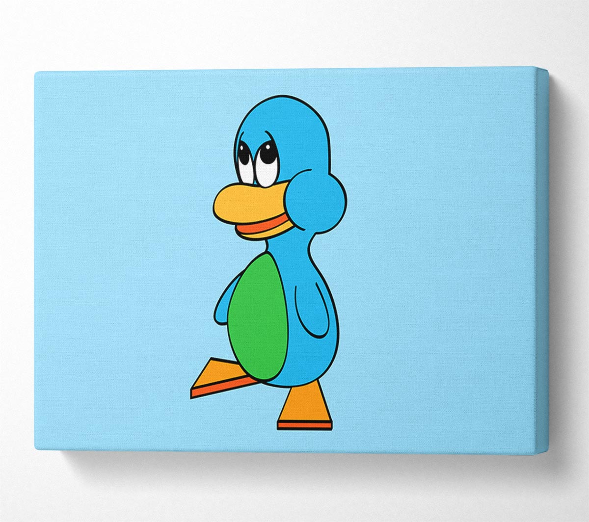 Sad Duck Baby Blue Canvas Wall Art