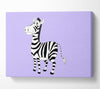 Standing Zebra Lilac Canvas Wall Art
