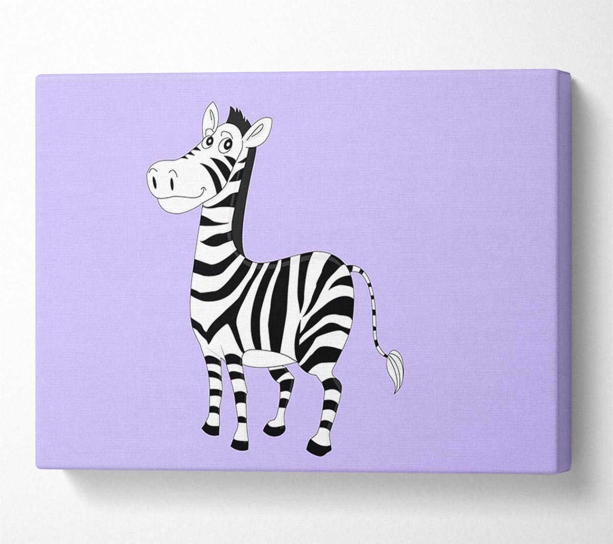 Standing Zebra Lilac Canvas Wall Art