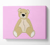 Stitched Up Teddy Pink Canvas Wall Art