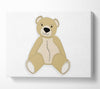 Stitched Up Teddy White Canvas Wall Art