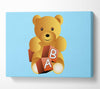 Teddy Bear Alphabet Blocks Baby Blue Canvas Wall Art