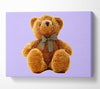 Teddy Bear Bow Lilac Canvas Wall Art