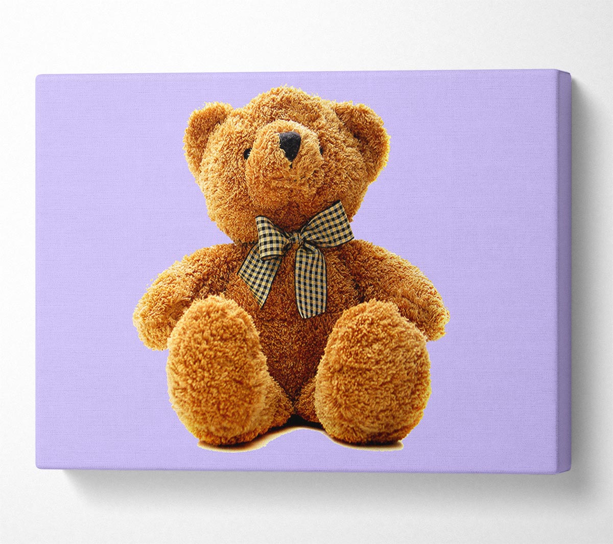 Teddy Bear Bow Lilac Canvas Wall Art