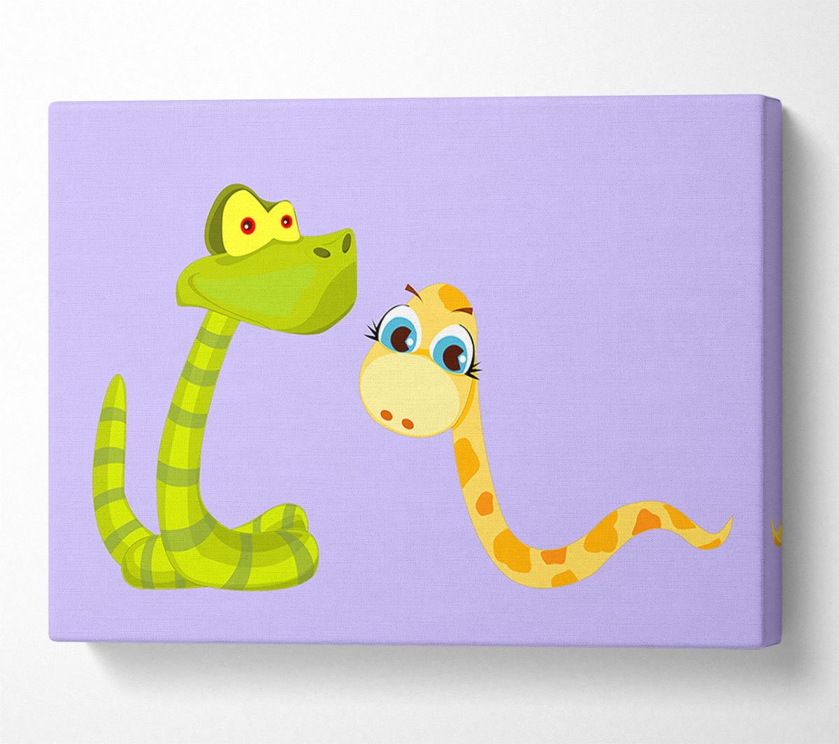 Two Snakes Lilac Canvas Wall Art