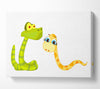 Two Snakes White Canvas Wall Art