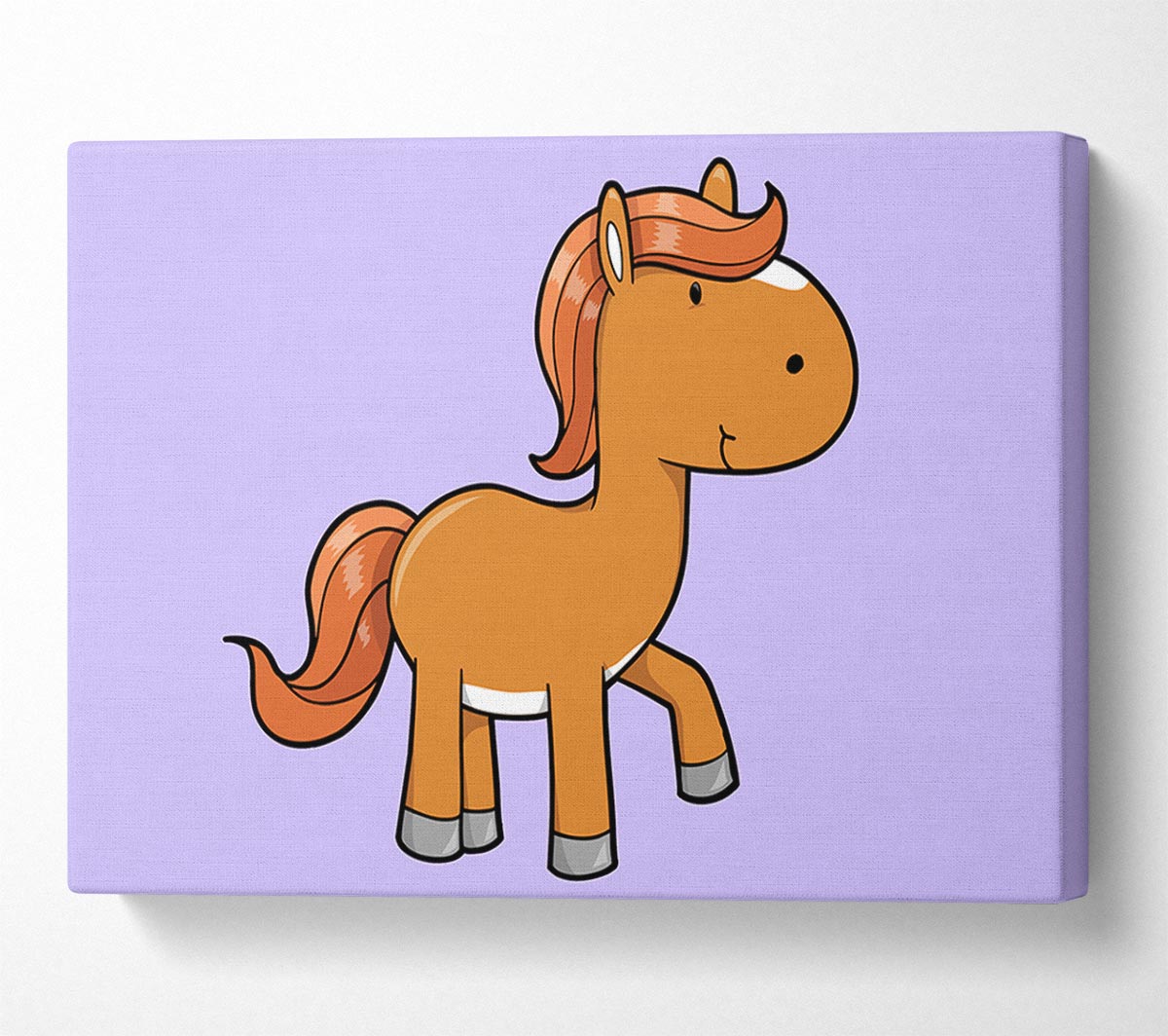 Walking Pony Horse Lilac Canvas Wall Art