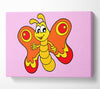 Waving Butterfly Pink Canvas Wall Art