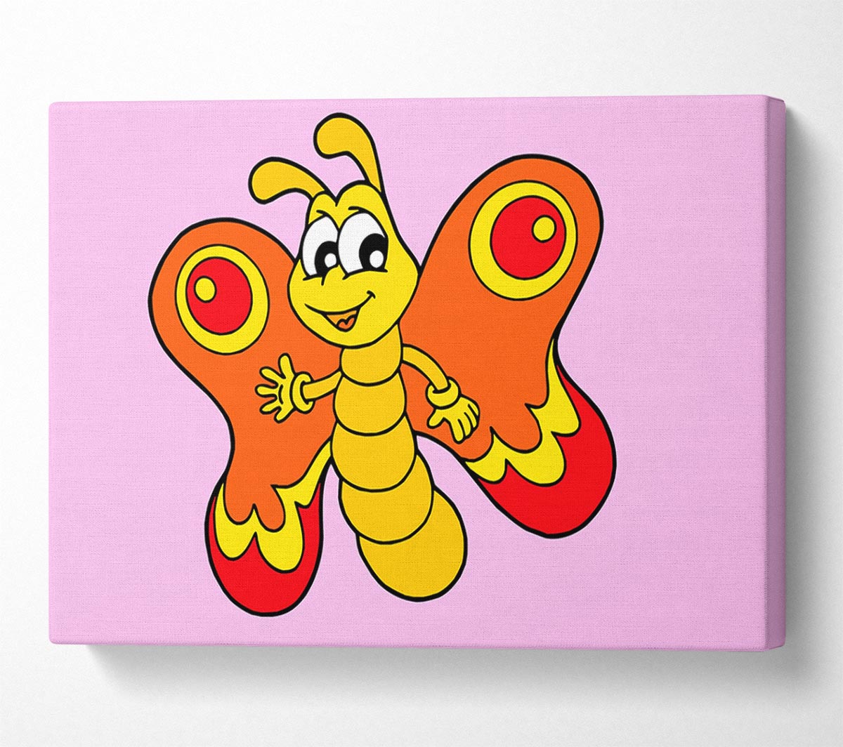 Waving Butterfly Pink Canvas Wall Art