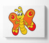 Waving Butterfly White Canvas Wall Art