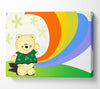 Waving Rainbow Bear Lilac Canvas Wall Art