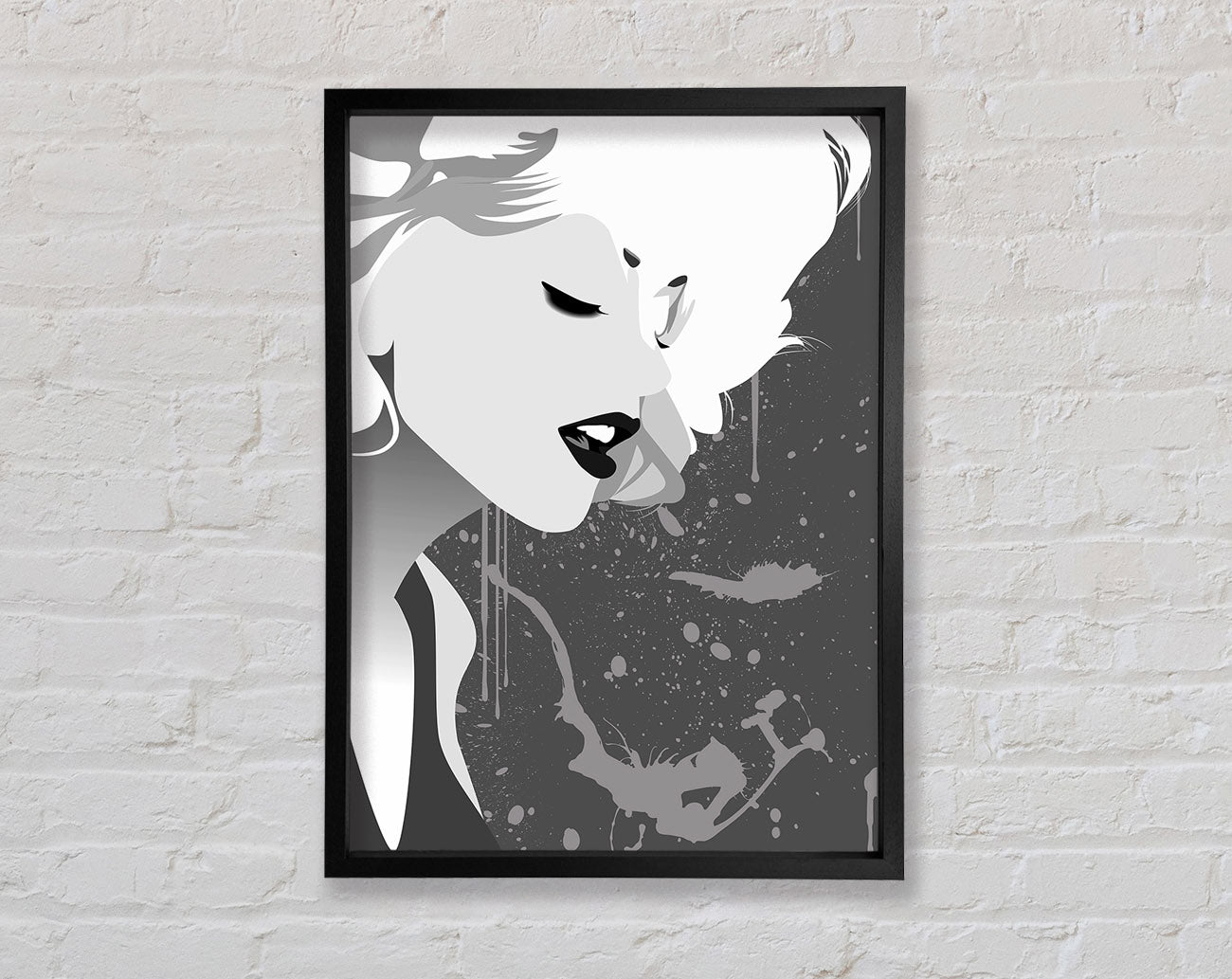 Angel Face Grey Framed Wall Art