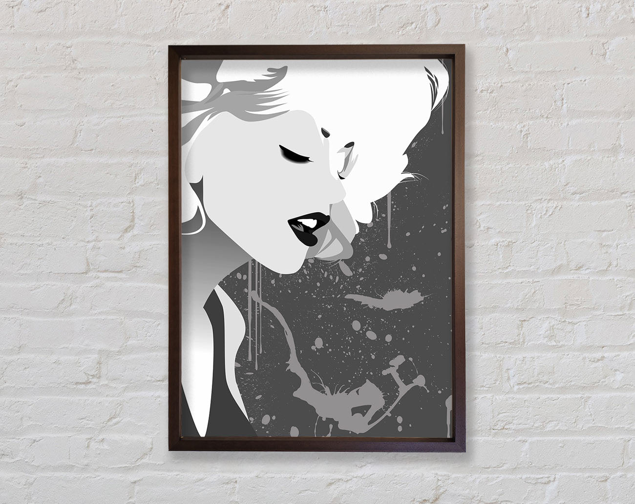 Angel Face Grey Framed Wall Art