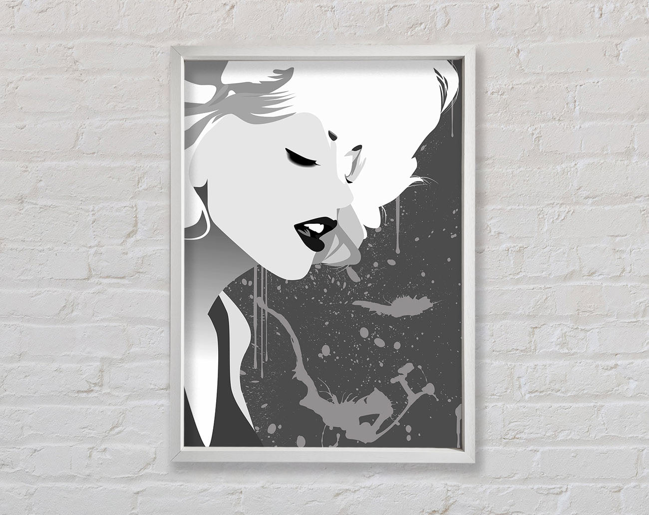 Angel Face Grey Framed Wall Art