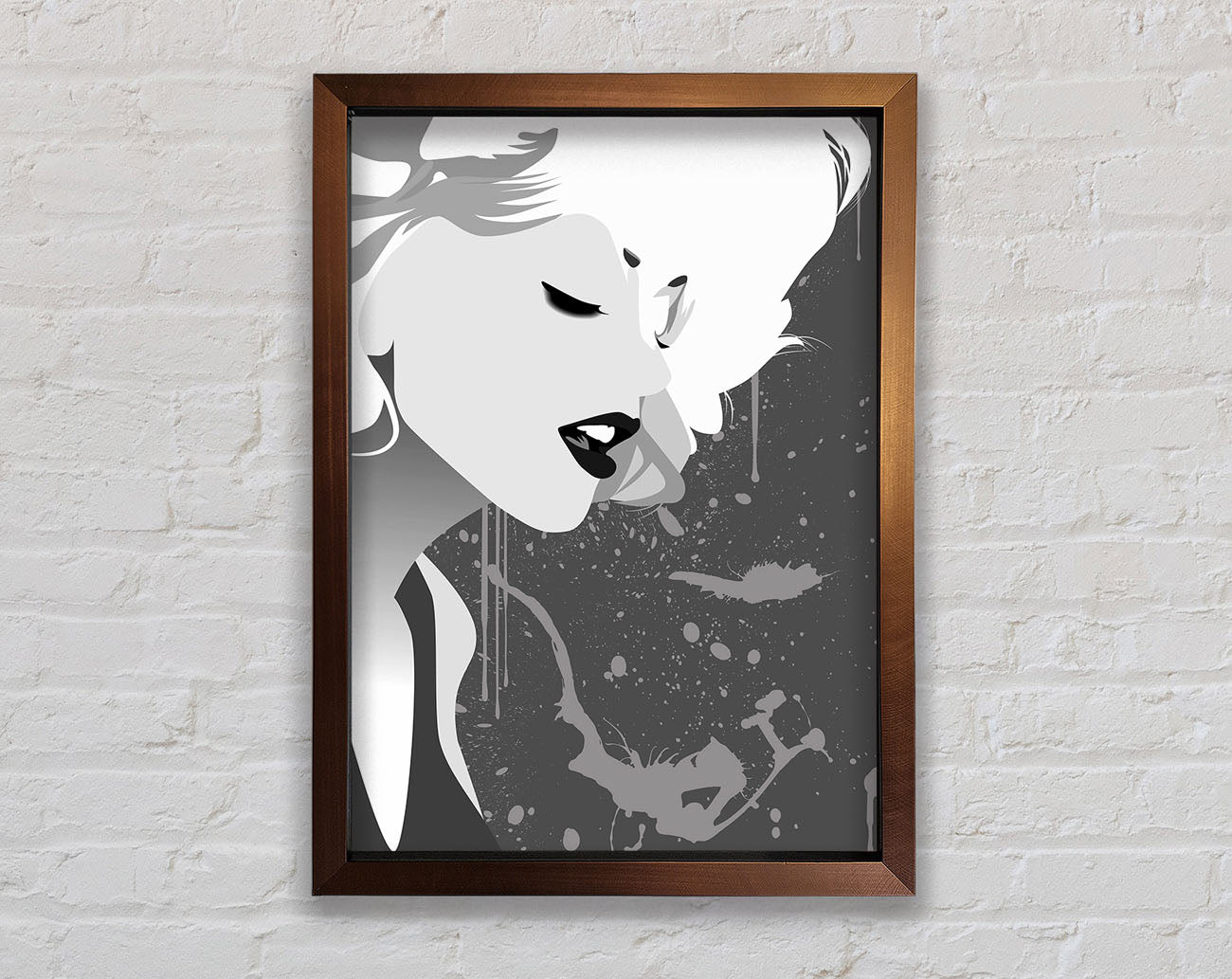 Angel Face Grey Framed Wall Art