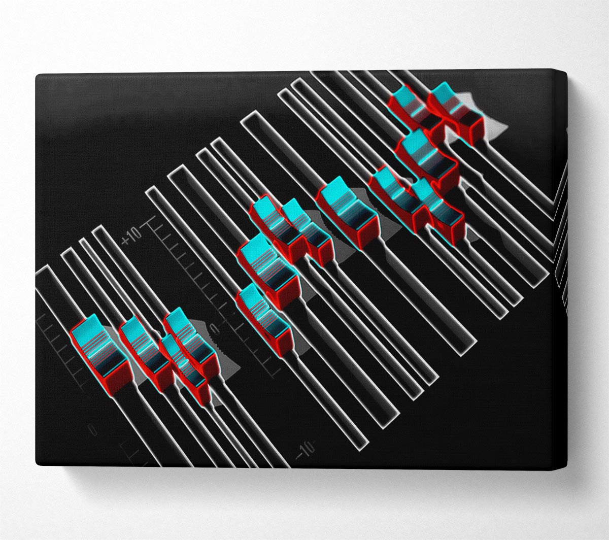 Equalizer Desk Retro Canvas Wall Art