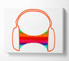 Headphone Funk White Canvas Wall Art