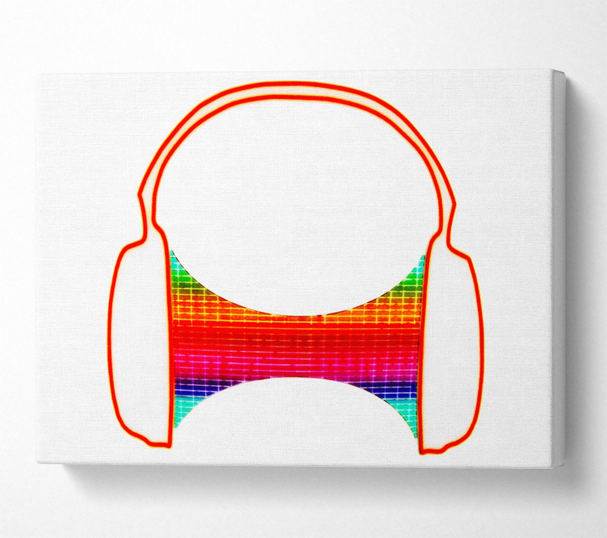 Headphone Funk White Canvas Wall Art