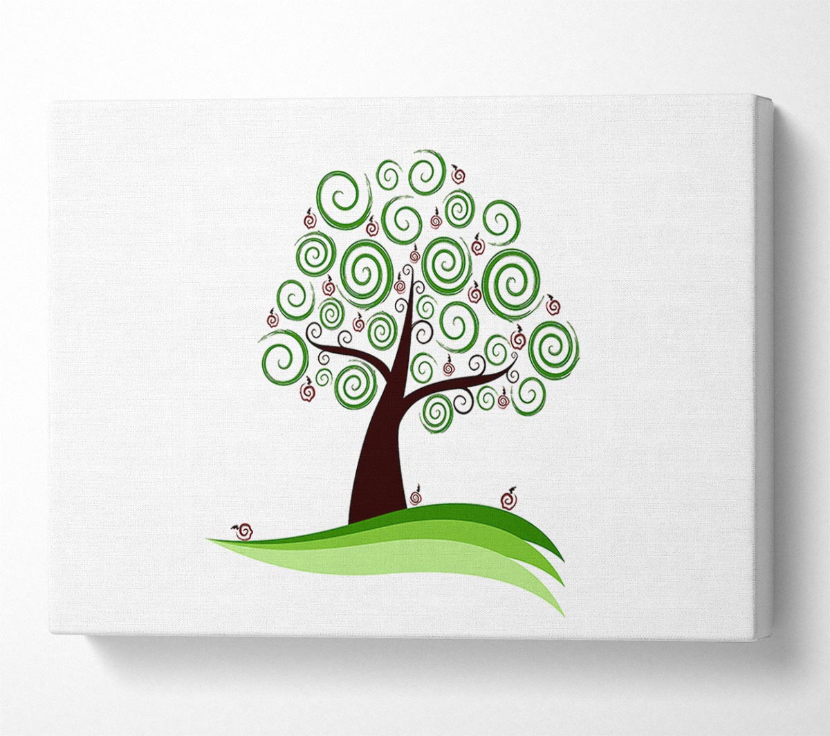 Green Cherry Tree Canvas Wall Art