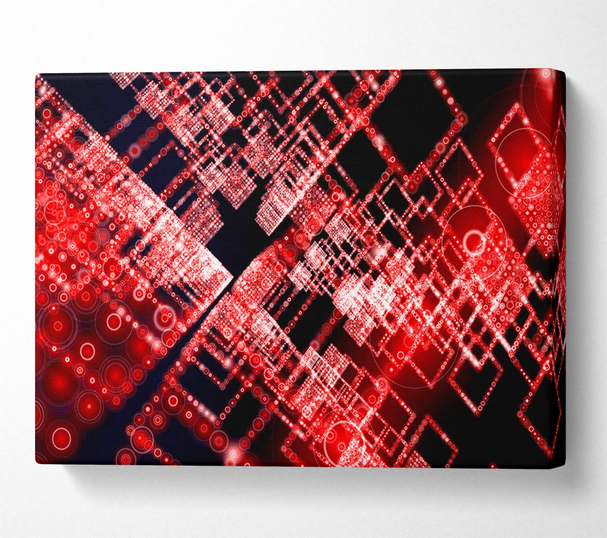 Red Surreal City Blocks Canvas Wall Art