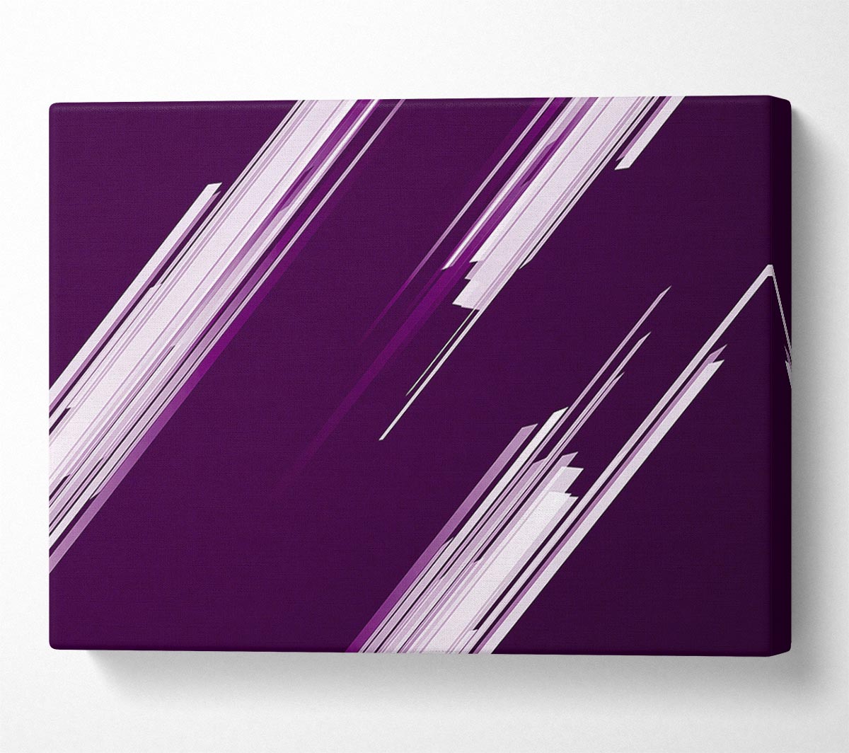 Shards Of Colour White On Purple Canvas Wall Art