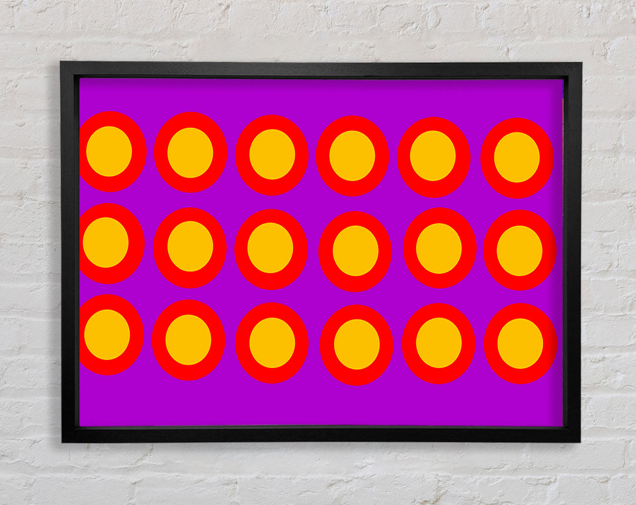 Circles Of Light Yellow On Purple Framed Wall Art